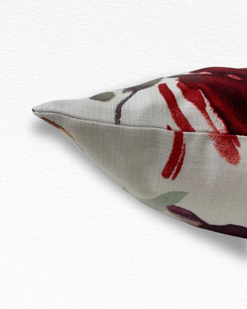 Floral Multi  On White Cushion