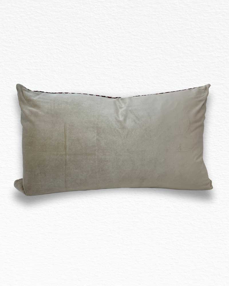 Jim Thompson Block Print, Red / Taupe Cushion