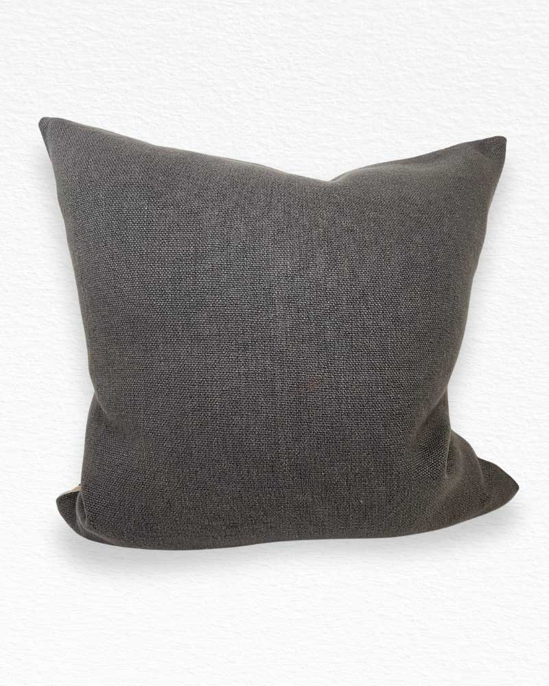 Linen Numbers Blue on Natural Cushion