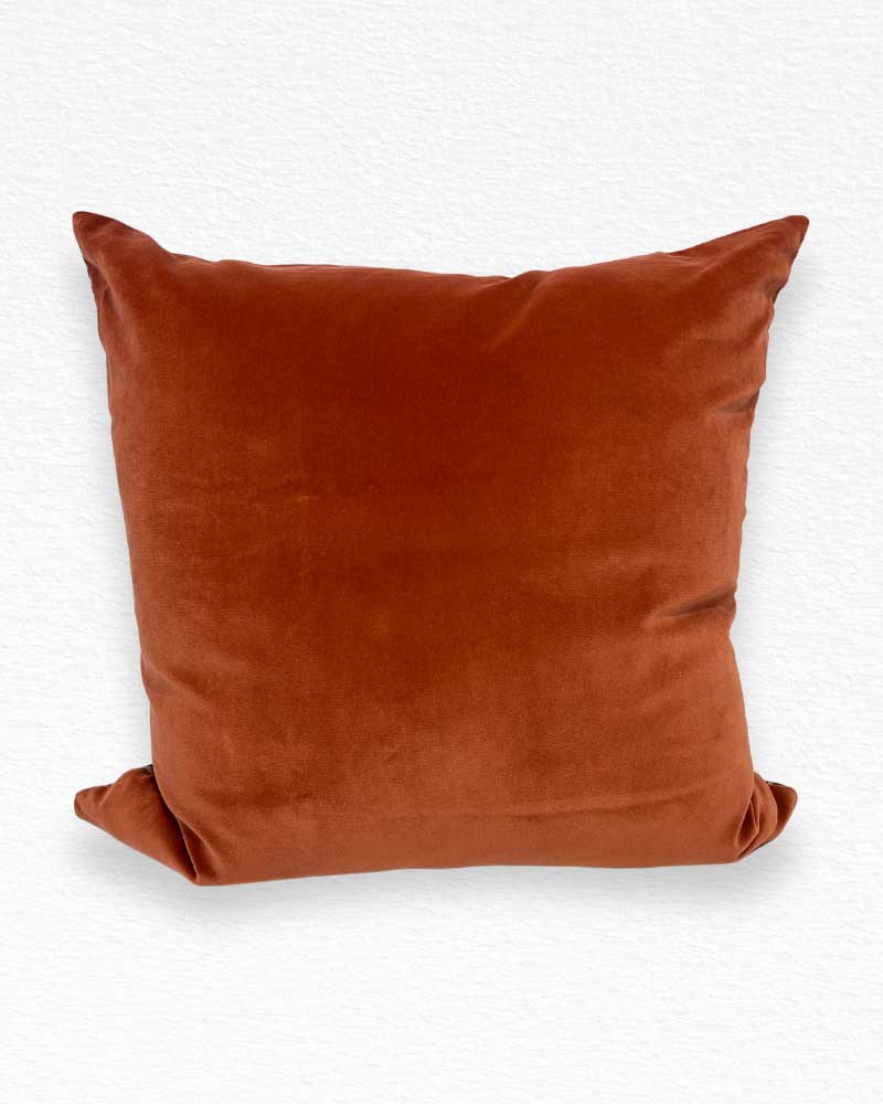 Jim Thompson Block Print, Red / Taupe Cushion
