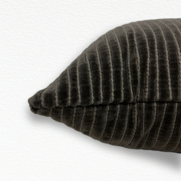 Zinc Charcoal Grey Ribbed Cushion Cover | 50cm x 50cm