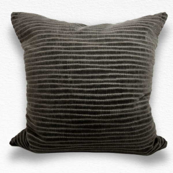 Zinc Charcoal Grey 50cm ribbed decorative cushion cover